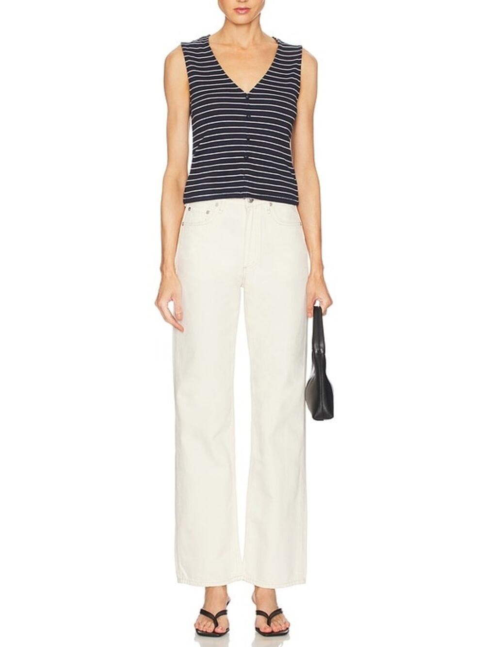 Rag and Bone ‘the shea’ high rise relaxed straight jeans in optic white